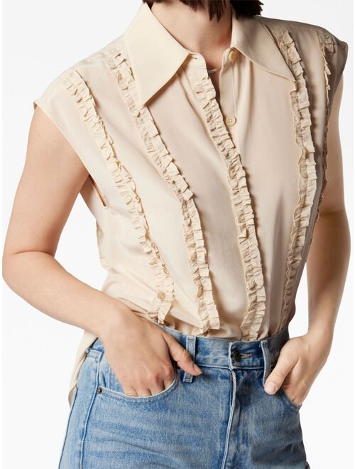 Equipment ruffle-detail sleeveless blouse