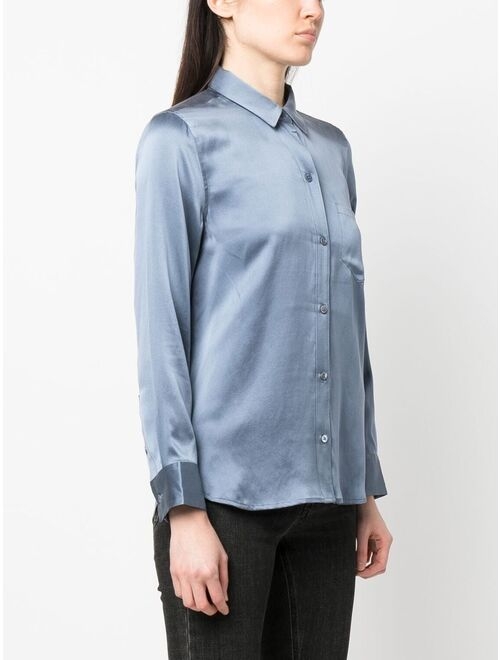 Equipment long-sleeve silk blouse