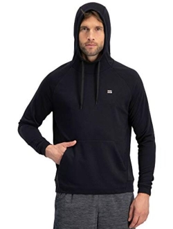 Dry Fit Mens Hoodies Pullover - Workout Sweatshirts for Men w/Adjustable Hoodie