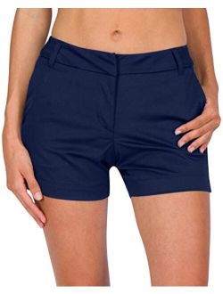 Womens Golf Shorts 4 Inch Inseam - Quick Dry Active Shorts with Pockets, Athletic and Breathable