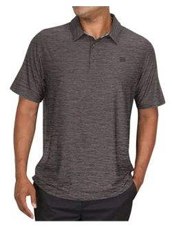 Mens Big & Tall Golf Polo Shirt - Dry Fit 4-Way Stretch Fabric. Moisture Wicking, Anti-Odor Technology, UPF 50 Protection