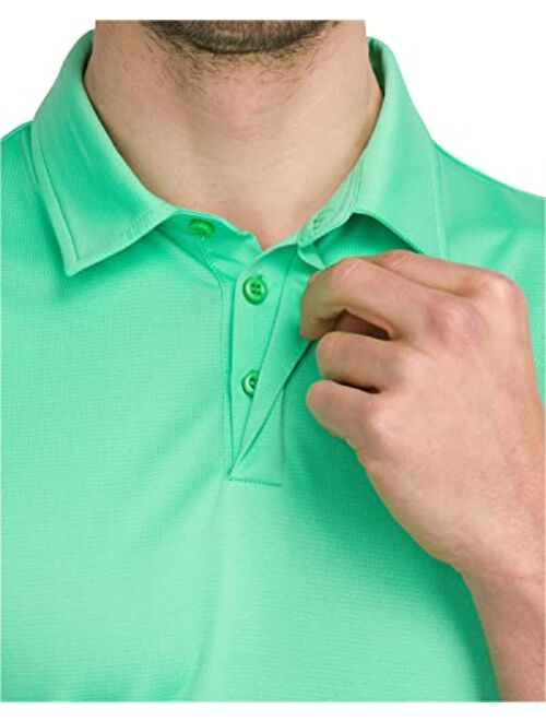 Three Sixty Six Mens Polo Golf Shirt with Round Hem - Dry Fit 4-Way Stretch Fabric, Moisture Wicking, Anti-Odor & UPF50+. Side Split Hems