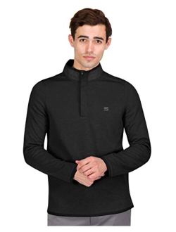 Dry Fit Golf Pullover Sweaters for Men - Fleece Half Snap Mock Jacket - Moisture Wicking Fabric