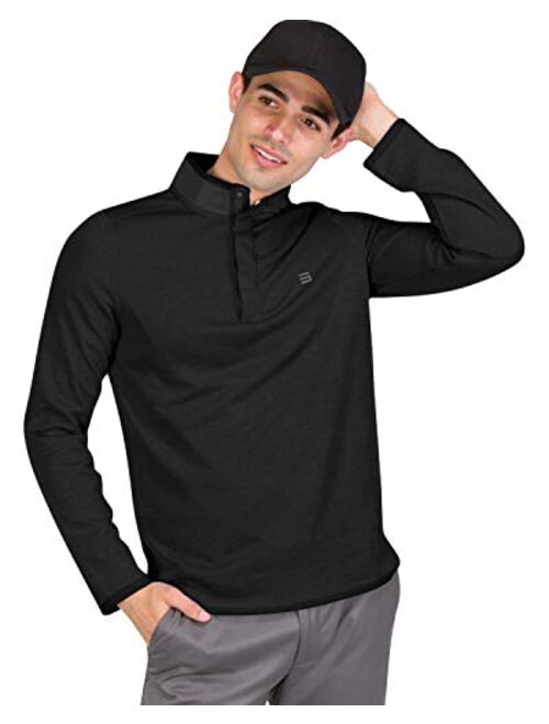 Three Sixty Six Dry Fit Golf Pullover Sweaters for Men - Fleece Half Snap Mock Jacket - Moisture Wicking Fabric