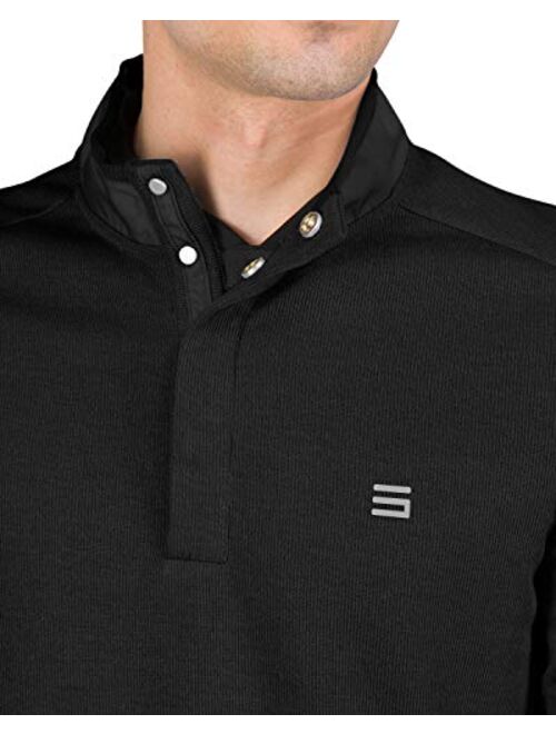 Three Sixty Six Dry Fit Golf Pullover Sweaters for Men - Fleece Half Snap Mock Jacket - Moisture Wicking Fabric