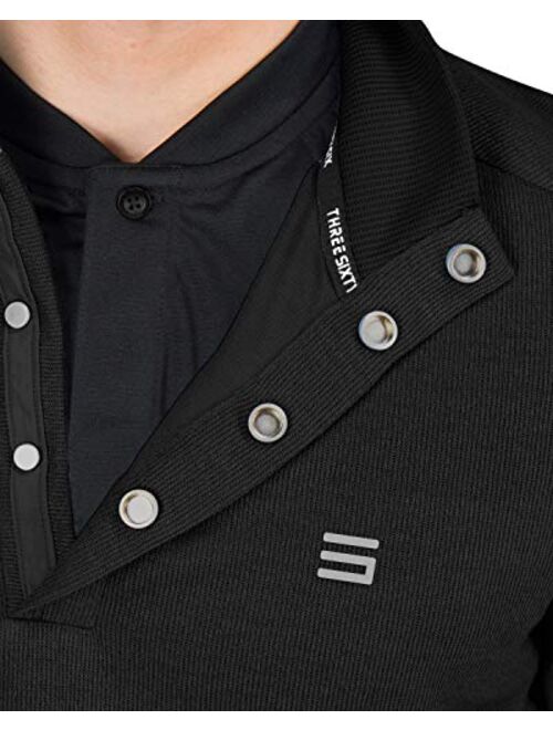 Three Sixty Six Dry Fit Golf Pullover Sweaters for Men - Fleece Half Snap Mock Jacket - Moisture Wicking Fabric