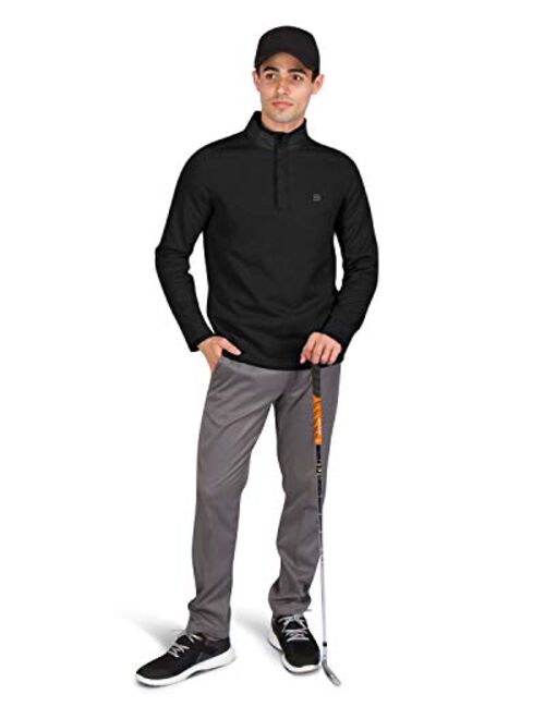 Three Sixty Six Dry Fit Golf Pullover Sweaters for Men - Fleece Half Snap Mock Jacket - Moisture Wicking Fabric