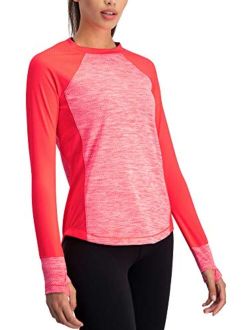 Long Sleeve Compression Workout Tops for Women - Thermal Running Shirt, Dry Fit w/Thumbholes