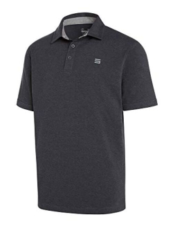 Golf Polo Shirts for Men - Dry Fit Collared Golf Polos - Lightweight and Breathable w/Stretch Fabric