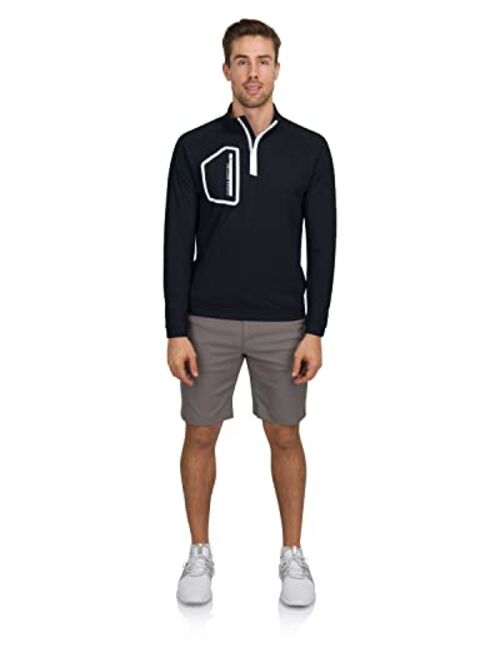 Three Sixty Six Mens Dry Fit Zip Golf Pullover Jacket - Lightweight, Breathable & Stretch Fabric Sweater with Chest Pocket