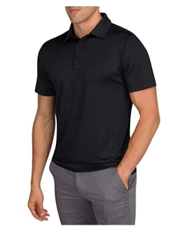 Mens Untucked Golf Polo Shirts - The Perfect Length, Quick Dry, 4-Way Stretch Fabric. Moisture Wicking, UPF 50  Protection