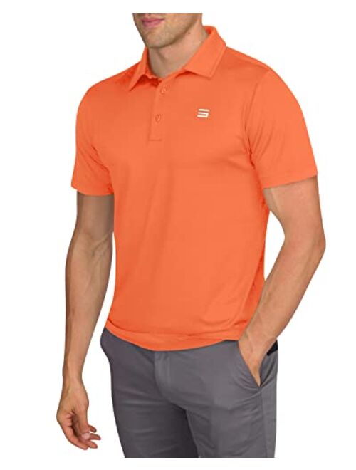 Three Sixty Six Mens Untucked Golf Polo Shirts - The Perfect Length, Quick Dry, 4-Way Stretch Fabric. Moisture Wicking, UPF 50+ Protection