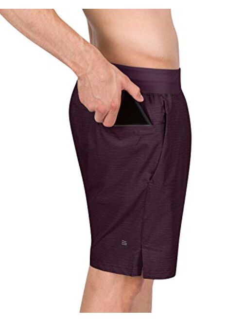 Three Sixty Six Dry Fit Mens Workout Shorts - Performance Stretch Gym Shorts for Men - Anti-Odor, Zip Pocket