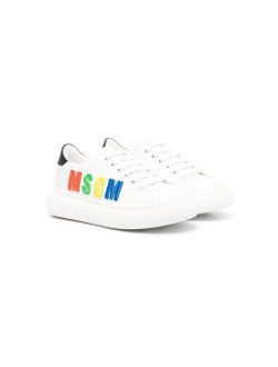 Kids embroidered-logo detail sneakers