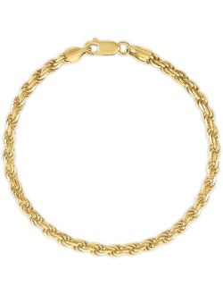 ESQUIRE MEN'S JEWELRY Rope Link Chain Bracelet (4mm), Created for Macy's