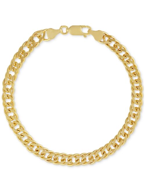 ESQUIRE MEN'S JEWELRY Fancy Curb Link Chain Bracelet in 14k Gold-Plated Sterling Silver, Created for Macy's