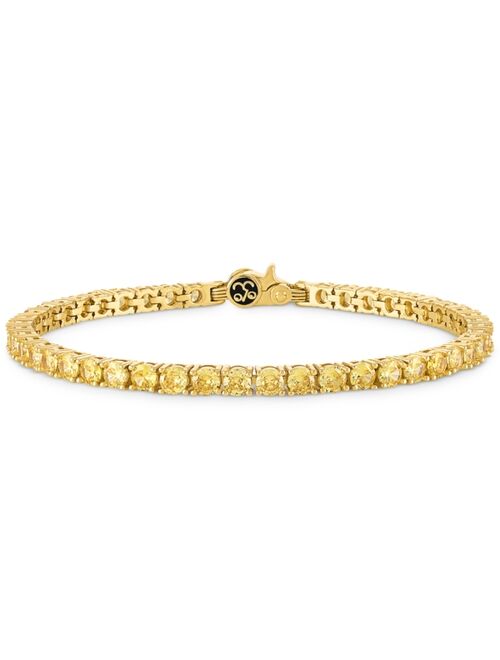 ESQUIRE MEN'S JEWELRY Yellow Cubic Zirconia Tennis Bracelet in 14k Gold-Plated Sterling Silver, Created for Macy's