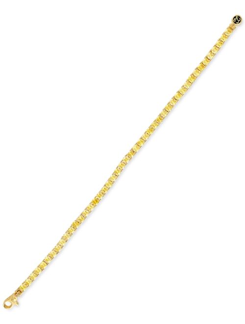 ESQUIRE MEN'S JEWELRY Yellow Cubic Zirconia Tennis Bracelet in 14k Gold-Plated Sterling Silver, Created for Macy's
