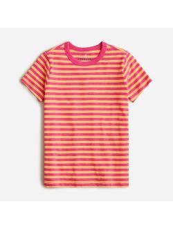 Boys' short-sleeve slub cotton T-shirt in stripe