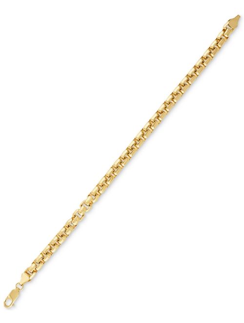 ESQUIRE MEN'S JEWELRY Rounded Box Link Chain Bracelet in 14k Gold-Plated Sterling Silver, Created for Macy's