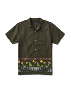 Mens Gonzo De Palmas Button Down T-Shirt, Straight Bottom Camp Shirt, Chest Pocket