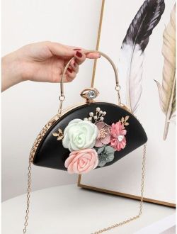 Bags Flower & Faux Pearl Decor Chain Novelty Bag