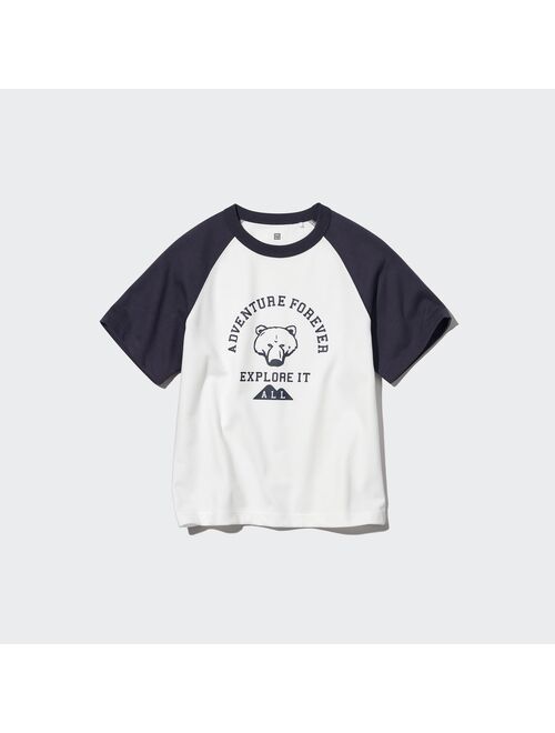 UNIQLO AIRism Cotton Graphic Short-Sleeve Raglan T-Shirt