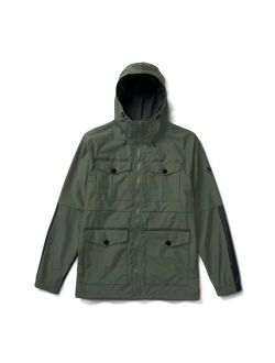 Men's Cascade Rain Shell Jacket, Waterproof Coat with Hood, Dark Military