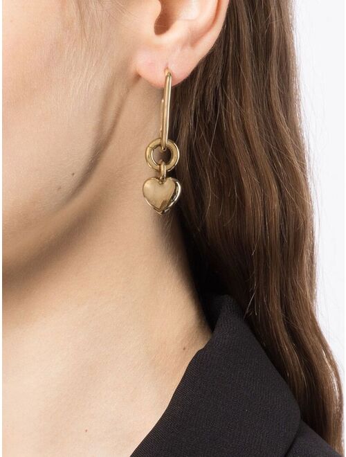Laura Lombardi heart charm drop earrings