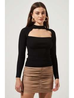 Womens Long Sleeves Ribbed Pullover Top