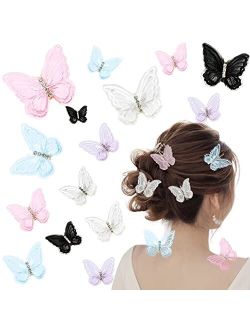NAISIER Hair Claw Butterfly Tortoise Shell Hair Claw Clips Jaw Clips 2.3 inch Girls Butterfly Hair Clips, Beautiful Butterfly Hair Clips Hair Accessories for Girls and Wo