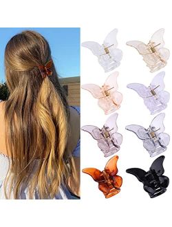 YISSION 8 PCS Butterfly Hair Clips 1.6" Small Hair Clips Jaw Clips Non Slip Butterfly Clips for Hair Cute Hair Claw Clips for Thin Thick Hair Accessories for Women Girls
