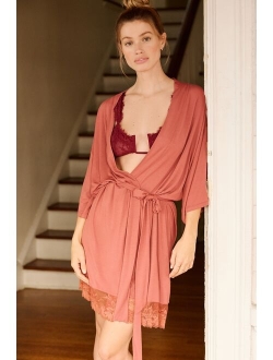 Eberjey Lace-Trim Robe