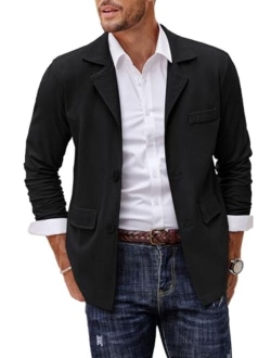 Men's Linen Cotton Casual Suits Blazer Jackets Lightweight Sports Coats
