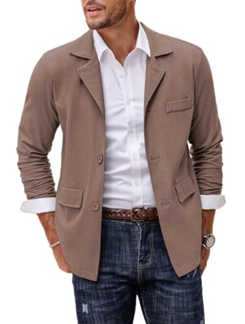 COOFANDY Men's Linen Cotton Casual Suits Blazer Jackets Lightweight Sports Coats