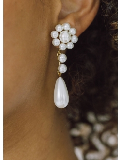Alita pearl-pendant earrings