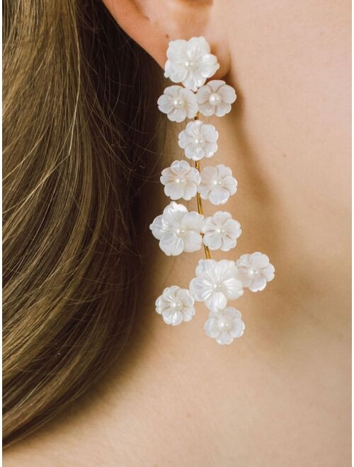 Jennifer Behr Oliviana flower-design drop earrings