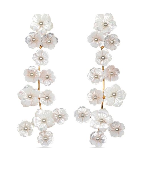 Jennifer Behr Oliviana flower-design drop earrings