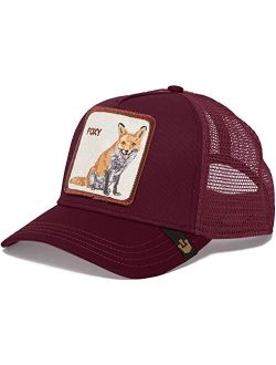 The Farm Adjustable Snapback Mesh Trucker Hat, Maroon (Foxy Mama), One Size