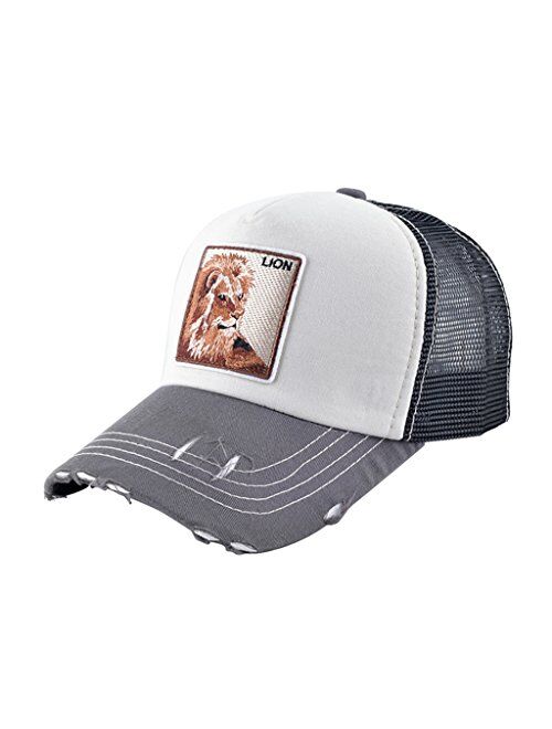 Abourbay Unisex Animal Mesh Trucker Hat Snapback Square Patch Baseball Caps