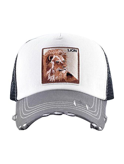 Abourbay Unisex Animal Mesh Trucker Hat Snapback Square Patch Baseball Caps