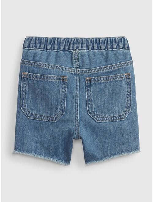Gap Baby 100% Organic Cotton Utility Denim Shorts with Washwell