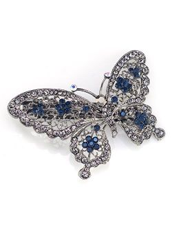 AKOAK Amazing Fashion Butterfly Hairpin Blue Crystal Headwear Barrette Hair Clip Headwear Accessories Jewelry