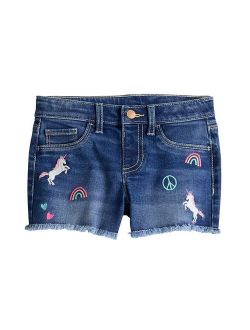Girls 4-12 Jumping Beans Embroidered Denim Shorts