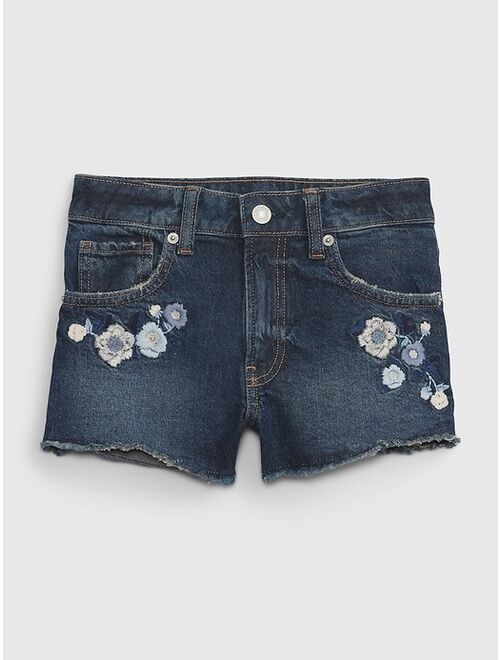 Gap Kids High Rise Embroidered Shortie Shorts with Washwell