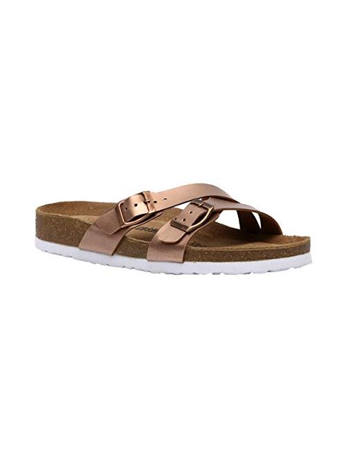 CUSHIONAIRE Women's Liza Cork Footbed Sandal With +Comfort