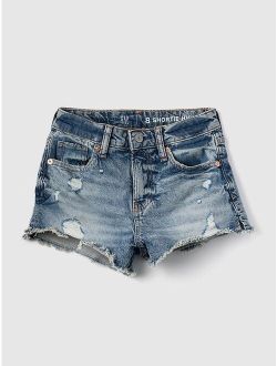 Kids High Rise Shortie Shorts with Washwell