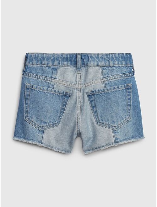 Gap Kids High Rise Patchwork Shortie Shorts with Washwell