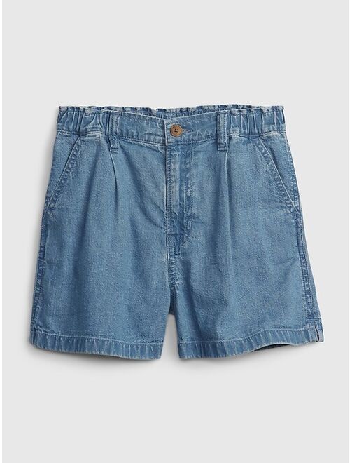 Gap Kids High Rise Pleated Shorts with Washwell