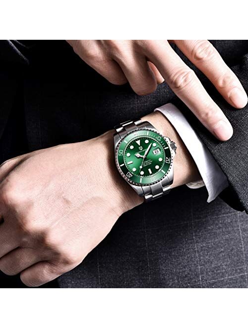 Seiko Pagani Design Mens Automatic Mechanical Wrist Watches Japanese Movement Stainless Steel Bracelet Ceramic Bezel 100M Waterproof Watch